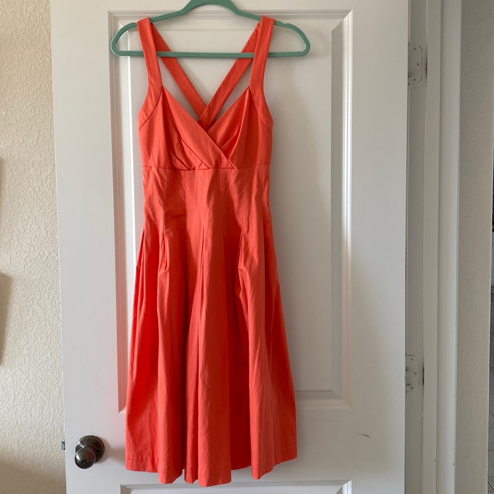 Calvin Klein Coral Pleated Dress